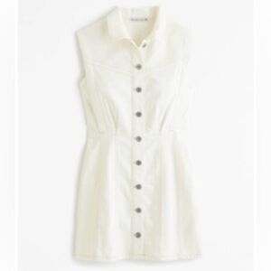 Abercrombie & Fitch Collared Denim Shirt Dress Small Tall